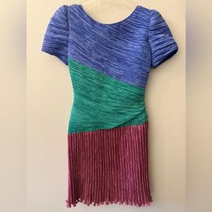 Vintage 1980’s Mary McFadden PLEATED COLORBLOCK
COCKTAIL DRESS